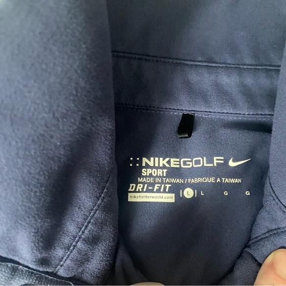 Nike Golf Dry-Fit Quarter Snap Blue Striped Long Sleeve Top Size Large - Picture 2 of 9